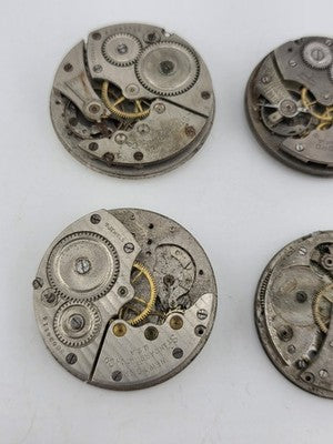 Lot Of 12 Antique Pocket Watch Movement Dial For Parts Repair Watchmaker Estate