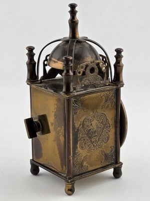 Vintage Smiths Miniature Brass Lantern Clock Wind-Up Made in Great Britain. Read