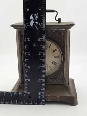 Antique JUNGHANS Germany Carriage Mantle Clock Musical Alarm Clock Music Works