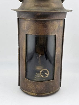 Antique Brass Oil Lantern Early 1900s Maritime Ship Hand Lamp w/ Wick