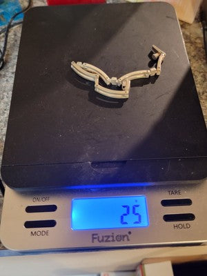 Vintage Bar Link Unisex Bracelet Sterling Silver 925 Bar. 7.5 Inch. 25 Grams.