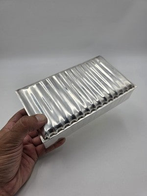Vintage Ralph Lauren Home Cigar Box Italian Silver Finish Cherry Wood 1990s