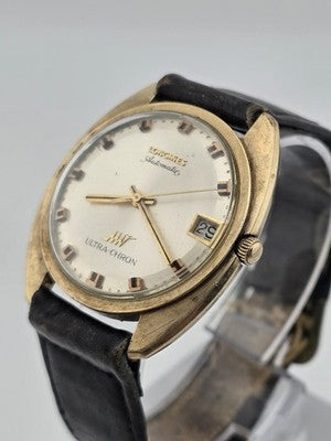 Vintage 1960's Longines Ultra-Chron Automatic Date 10K GF 34mm Watch. Works.