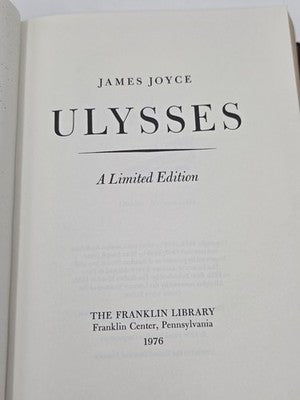 Ulysses James Joyce 1976 Franklin Library Leather Bound Great Books Series. New.