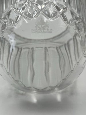 Design Guild Crystal Champagne Chiller Vertical Cut with Stand Brass Barware
