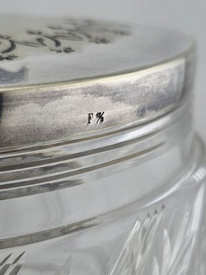 Rare 1880s Antique Hukin & Heath Biscuit Jar Cut glass & Silverplate W Kiwi Bird