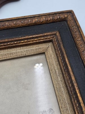 Rare Antique Framed Etching After Guercino "Ravine and Pool" Landscape Print
