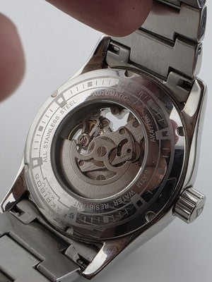 Akribos XXIV Men AK477BK Skeleton Stainless Steel Automatic 44mm Watch. Works