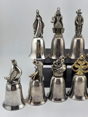 Vintage Complete Set of 12 Reed & Barton's 12 Days of Christmas Silver Bells.