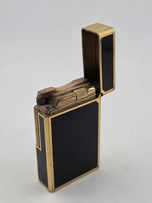 Vtg Authentic St Dupont Laque De Chine France Gold Plated Ligne 1 Lighter. Works