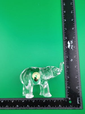 Set Of 2 Waterford Crystal Elephant Paperweights. Mother And Child. VG Cond.