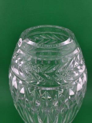 Faberge Monplaisir Crystal Vase Discontinued Laurel Band Diamond Dsgn. Signed 8”