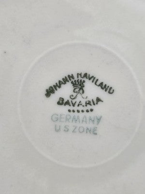 Antique Johann Haviland Bavaria Germany U.S. Zone Floral Teacup Saucer Set 24 Pc