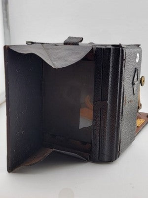 Antique F.H. Sanderson Wooden Hand Camera. Bausch & Lomb Black Bellows. Untested