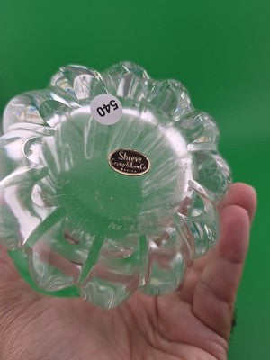 Vintage Orrefors art glass vase. Rare Pattern 6.5 inches tall, 5 inches diameter