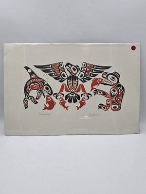 Rare Hand Signed Jack Hudson 1990 Salmon Feast Alaska Native Formline Art Print