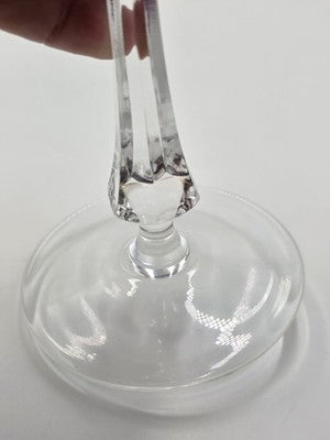 Vintage Ajka Rene Cobalt Blue Cut to Clear Crystal Champagne Flutes Rare Pattern