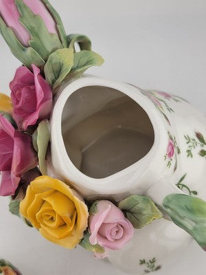 Royal Albert Old Country Roses Porcelain Bunny Rabbit Teapot Decoration VG Cond.