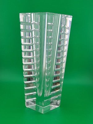 Rare Orrefors Sweden Clear Crystal MODERN FLOWER HORIZON VA Jan Johannson