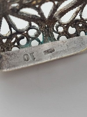 Antique 1920's Handmade European 800 Silver Filigree Cigarette Case Art Deco.