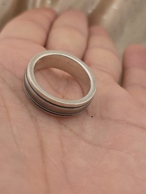 Rare James Avery 925 Sterling Silver Titanium Men's Wedding Band Ring Size 11.5