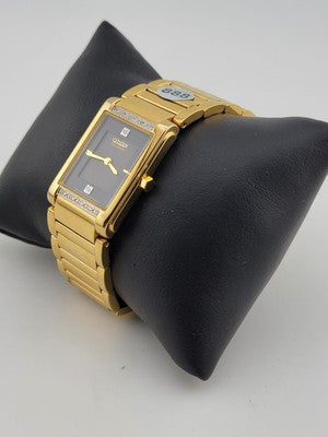Vintage Citizen Women's EW9342-54E Eco-Drive Gold-Tone Diamond Watch #155. Works