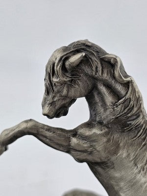 Polland Franklin Mint Pewter Horse Mare Wolves Coyotes Wildlife Animals Figurine