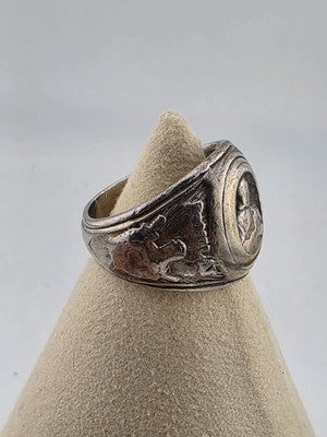 1940's Sterling Silver DeMolay Masonic Chevalier Ring Knights Templar Fraternal