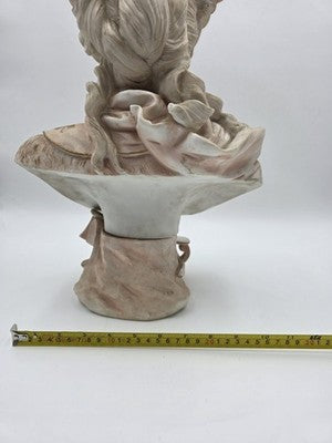 Antique 1890's German Porcelain Bust Hand Painted Gilt Victorian Woman Sculpture