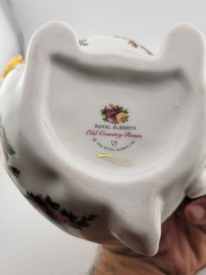 Royal Albert Old Country Roses Porcelain Bunny Rabbit Teapot Decoration VG Cond.