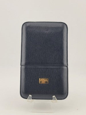 Rare Vintage S.T. Dupont Paris Black Leather Cigarette Case Made in Spain