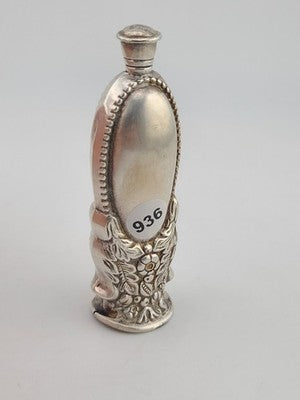 Rare Antique 19th C Victorian Ornate Repousse Sterling Silver Scent Snuff Bottle