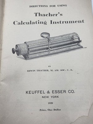 1920 Keuffel & Esser Thatcher's Calculating Instrument Model 4093 w/ Manual