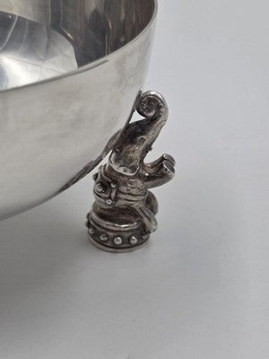 Rare OOAK Jean Boggio Figural Elephant Silver Centerpiece Bowl Surrealist Decor
