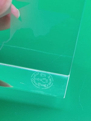 Rare Baccarat Glass Rectangle THE STATE OF TEXAS Crystal Paperweight. Signed.