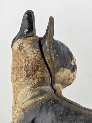 Rare Antique Hubley C 1915 Cast Iron Boston Terrier Door Stop Original Paint