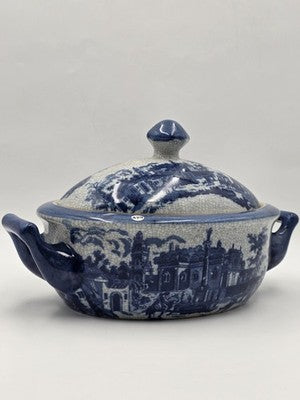 Imported Victoria Ware Ironstone Blue & White Soup Tureen Lidded Vegetable Dish
