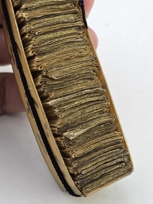 Antique Miniature Islamic Quran Istanbul Folding Manuscript In Case Arabic 40 Ft