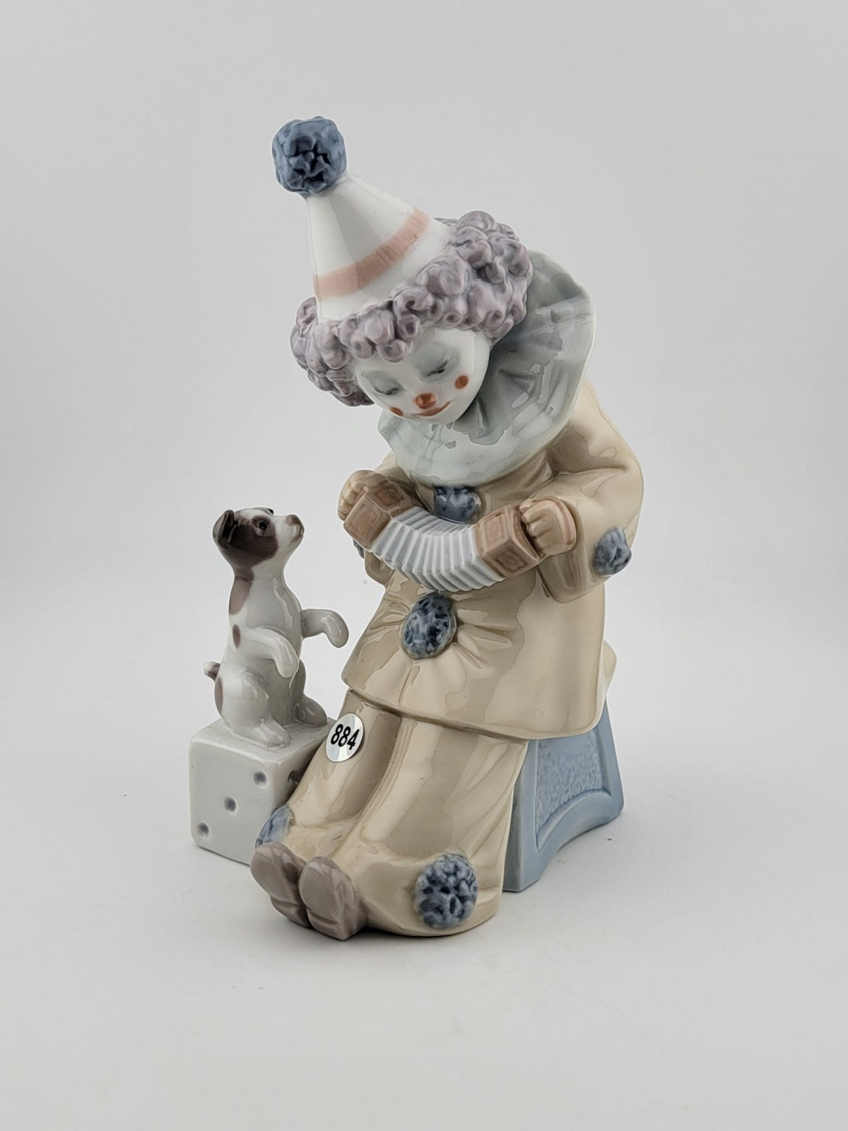 LLADRO Clown w/ Puppy Dog Pierrot Concertina Retired Jose Puche #5279 Vintage