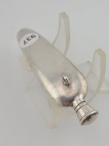 Antique 19thC Sterling Silver Pendant Chatelaine Perfume Scent Bottle W Wisteria