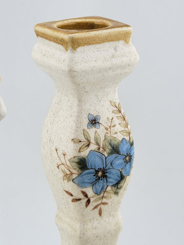 Vintage Mikasa Candlesticks Garden Club Day Dreams Blue Flowers Floral Japan