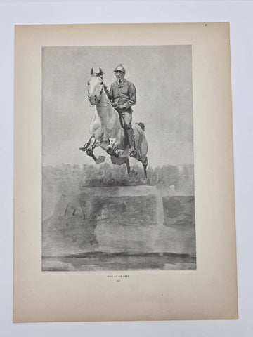 Rare 1893 Vogue Leaf "WON AT SIX FEET" Equestrian Horse Jump H. Pelham Robbins
