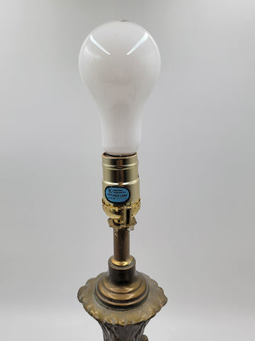 Vintage Table Lamp Base Metal Cherubs Victorian Art Nouveau Shabby Chic. Works.