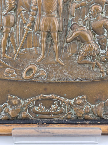 The Landing of Columbus Union Case-1856 Engraving cast as Bronze Plaque 1892-93