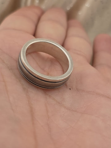 Rare James Avery 925 Sterling Silver Titanium Men's Wedding Band Ring Size 11.5