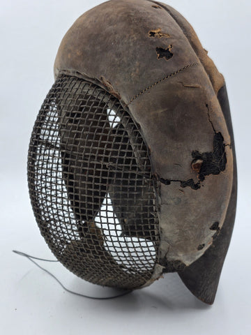 Rare One Of A Kind Antique Late 1800s Wire And Leather Fencing Mask