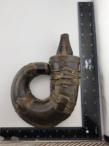 Antique Rare round shape powder flask Rare collectible ottoman Islamic Arabic.