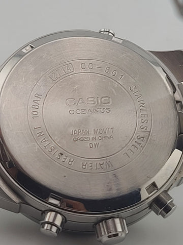 MENS CASIO OCEANUS OC 501 CHRONOGRAPH ANALOG WATCH 2714 MOV 100M. New Battery.