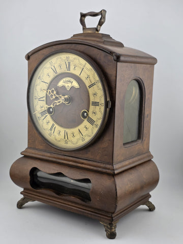 Vintage Warmink WUBA Mantel Shelf Dutch clock 8 day table Hermle striking. Works
