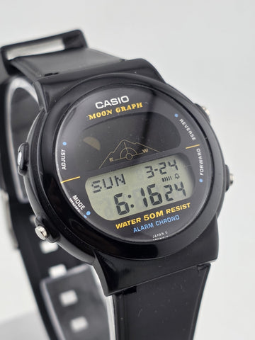 Rare Vintage Casio GMW-15 Moon Graph Digital Japan Men's Wrist Watch. Mint Cond.